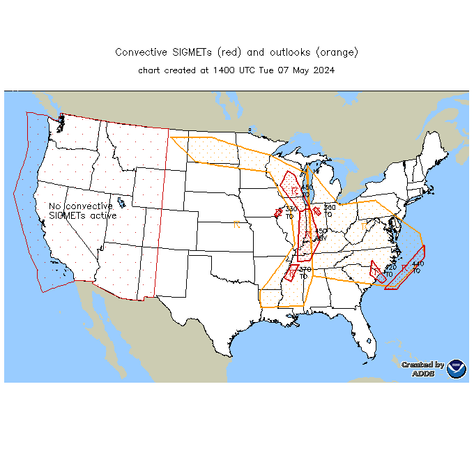 Map of current convective SIGMETs