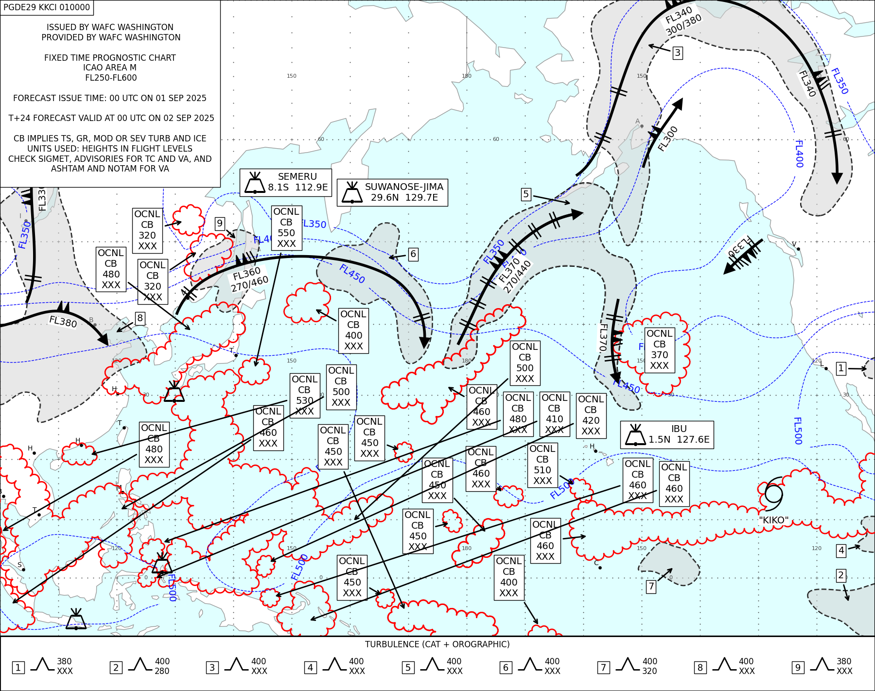 亂流預報,百事問資料庫,航空氣象,顯著天氣 亂流預報,百事問資料庫,航空氣象,顯著天氣